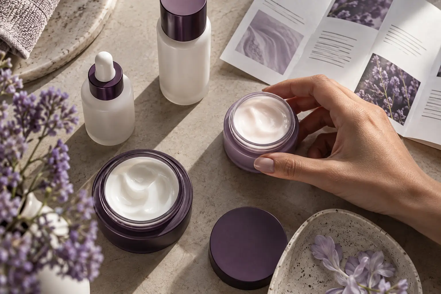 Confezioni cosmetiche senza marchio, immagine generata